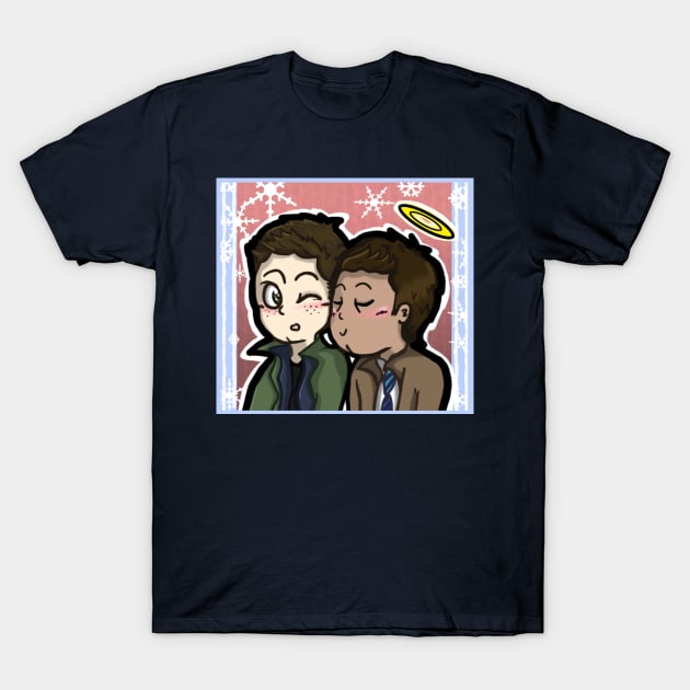 Destiel Winter T-Shirt by SuperSamWallace